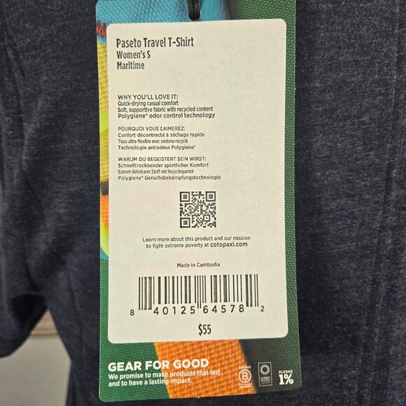 NWT Cotopaxi Paseo Travel T-Shirt Maritime Blue Size Small - Picture 6 of 8
